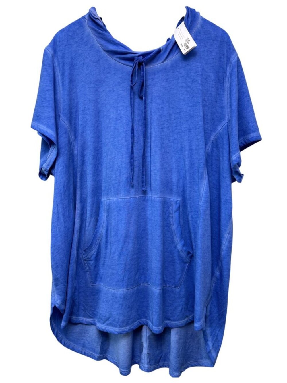 Lane Bryant Livi Hoodie Tee Plus Size 26/28 Blue Casual Beach Short Sleeve NWT